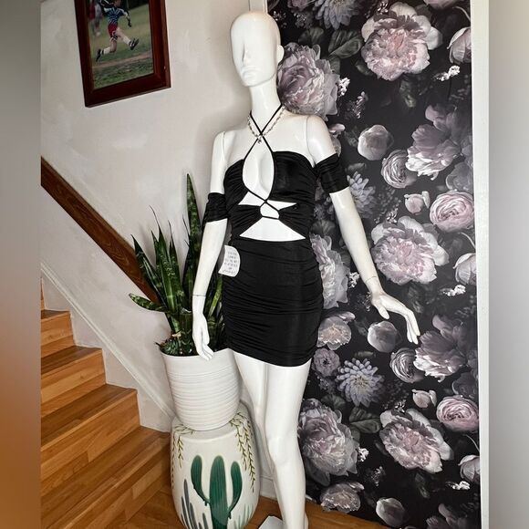 Free People THIRD FORM LOOK THROUGH OFF SHOULDER
MINI - BLACK - Picture 7 of 9